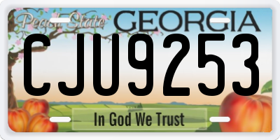 GA license plate CJU9253