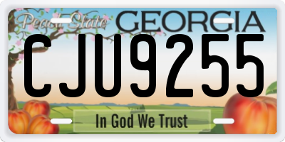 GA license plate CJU9255
