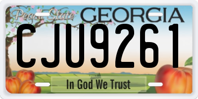 GA license plate CJU9261