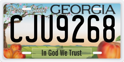 GA license plate CJU9268