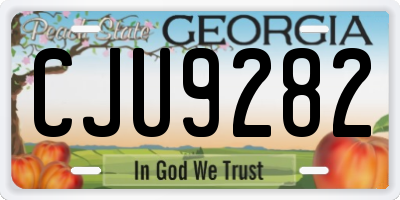 GA license plate CJU9282