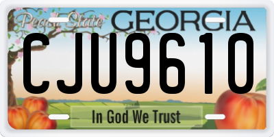 GA license plate CJU9610