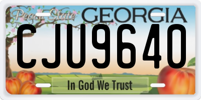 GA license plate CJU9640