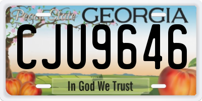 GA license plate CJU9646