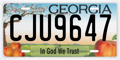 GA license plate CJU9647