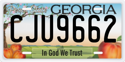 GA license plate CJU9662