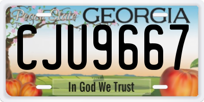 GA license plate CJU9667