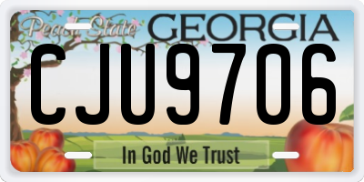 GA license plate CJU9706