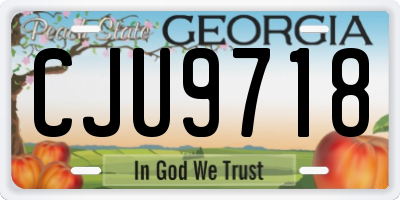 GA license plate CJU9718