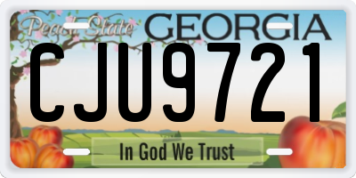 GA license plate CJU9721