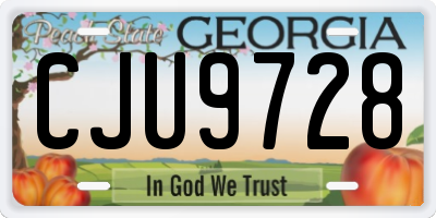 GA license plate CJU9728