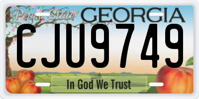 GA license plate CJU9749