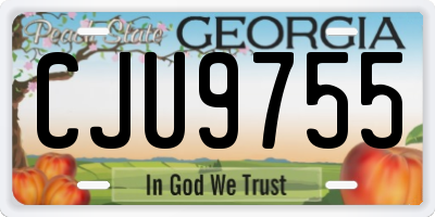 GA license plate CJU9755