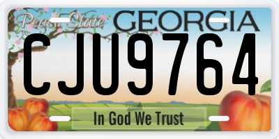 GA license plate CJU9764