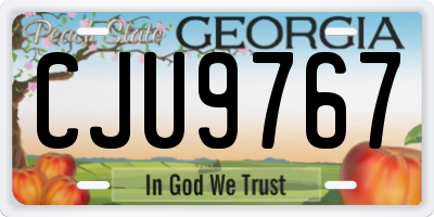 GA license plate CJU9767