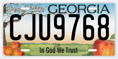 GA license plate CJU9768
