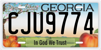 GA license plate CJU9774
