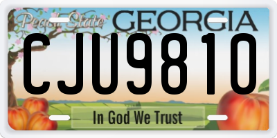 GA license plate CJU9810