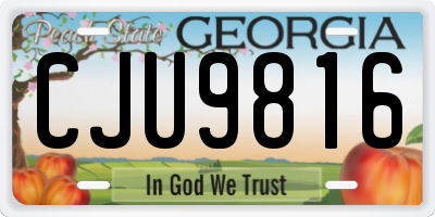 GA license plate CJU9816