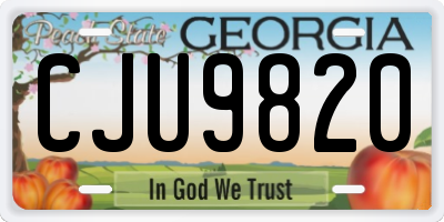 GA license plate CJU9820