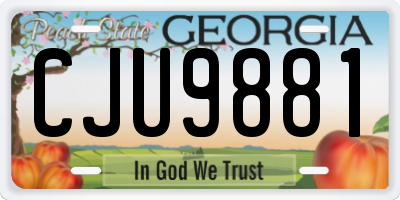 GA license plate CJU9881