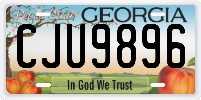 GA license plate CJU9896