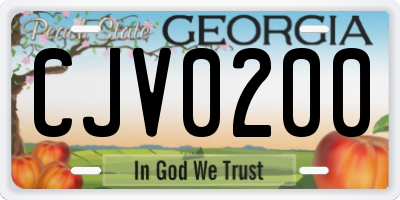 GA license plate CJV0200