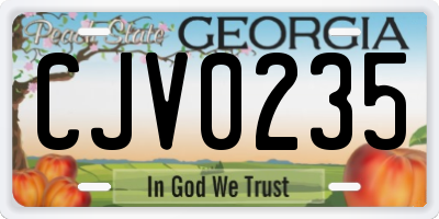 GA license plate CJV0235