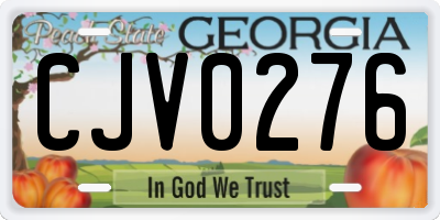 GA license plate CJV0276