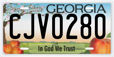 GA license plate CJV0280
