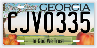 GA license plate CJV0335