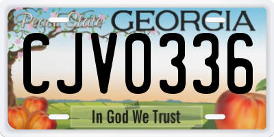 GA license plate CJV0336