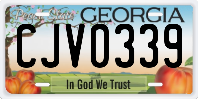 GA license plate CJV0339