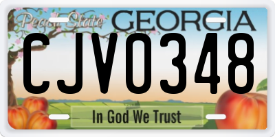 GA license plate CJV0348