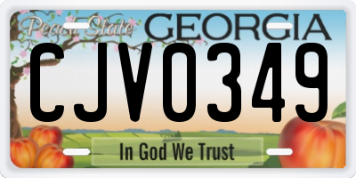 GA license plate CJV0349