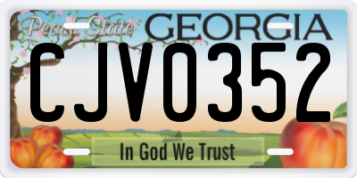 GA license plate CJV0352
