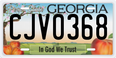 GA license plate CJV0368