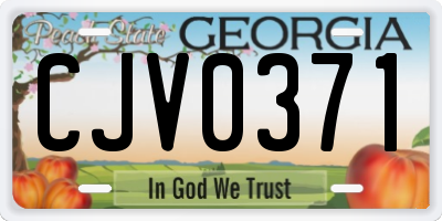 GA license plate CJV0371
