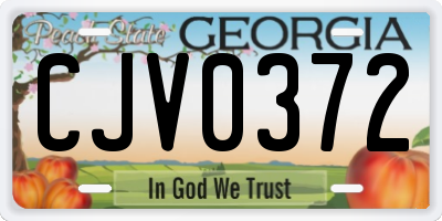 GA license plate CJV0372