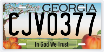 GA license plate CJV0377