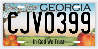 GA license plate CJV0399