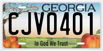 GA license plate CJV0401