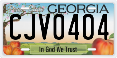 GA license plate CJV0404