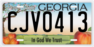GA license plate CJV0413