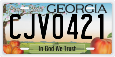 GA license plate CJV0421