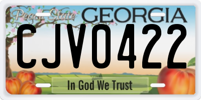 GA license plate CJV0422