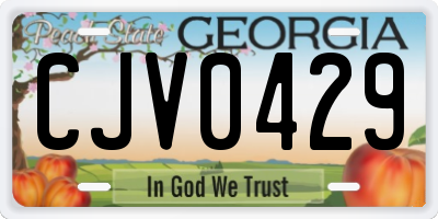 GA license plate CJV0429