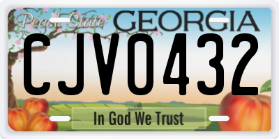 GA license plate CJV0432