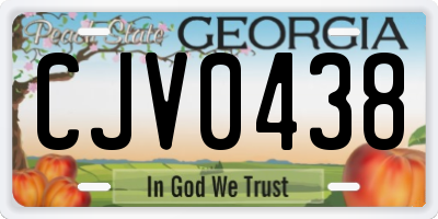 GA license plate CJV0438