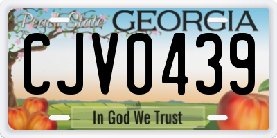 GA license plate CJV0439